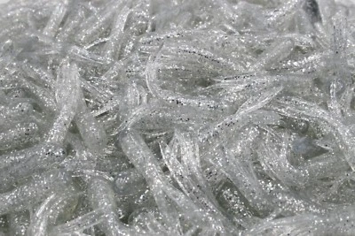 KILLER JIGS 100 pk 1.5" Clear Sparkle Crappie Fishing Tube Jig Skirts Bluegill Perch Trout