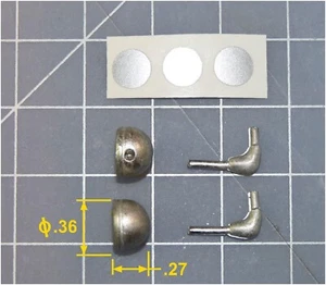 PAIR 1/18 SCALE POLICE SPOTLIGHTS WHITE METAL WITH CHROME LENS STICKERS - Picture 1 of 6