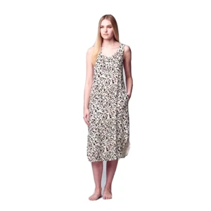 Simply Vera Wang Womens Black Tan Leopard Tank Midi Sleep Shirt Chemise Sz L NWT - Picture 1 of 5