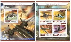 STG015 Gibuti 2017 MNH 2 fogli aerei aviazione militare alto CV - Foto 1 di 1