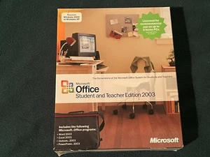 Microsoft Office Student and Teacher Edition 2003 Retail, Word Excel Powerpoint - Picture 1 of 4
