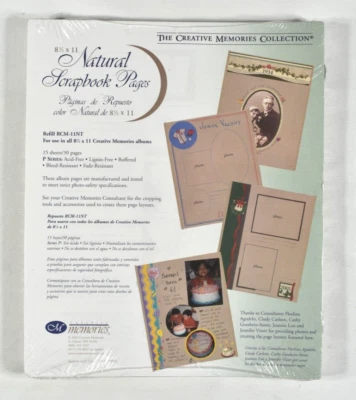 Creative Memories Natural Pages 8.5x11 15 Sheets 30 Pgs RCM-11NT Old Style NEW - Image 1 of 4