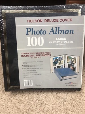 Álbum de fotos Holson cubierta de lujo CARM-100 100 páginas grandes fáciles de pegar hasta 8"X10" Foto 1 de 4