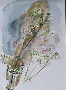 Original watercolour painting by Thora Clyne SSWA 1937 – 2020 floral still life - Picture 1 of 14