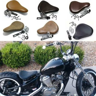 Black Bobber Motorcycle Spring Solo Seat For Harley Davidson Iron 883 Chopper HG - Imagem 1 de 4