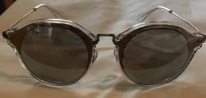 Miu Miu SMU51S Clear/Silver Sunglasses, Gray Mirror Lens 49-23-140 preowned - Picture 1 of 2