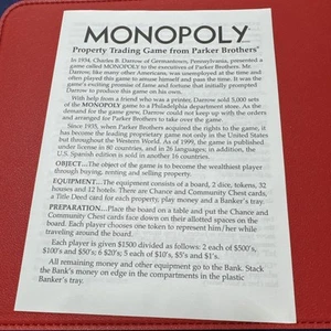 Vintage 1999 Monopoly Game Replacement Instruction Manual Directions - new - Picture 1 of 3