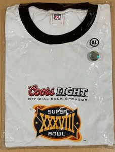NFL Coors Light Super Bowl XXXVIII Patriots Panthers XL White T-Shirt SEALED - Picture 1 of 4