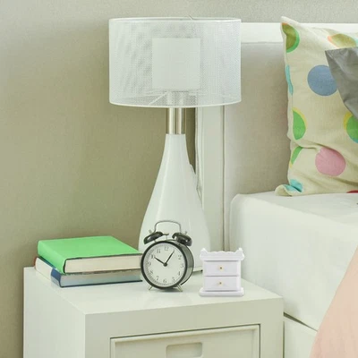  Miniature Dollhouse Side Table Bedroom Furniture Nightstand Bedside - Image 1 of 4