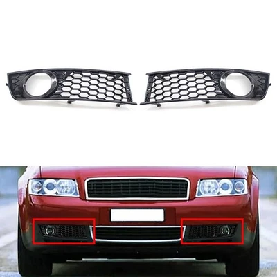 For Audi A4 B6 2001-2005 Front Bumper Fog Light Cover Grille Grill Honeycomb L&R - Изображение 1 из 4