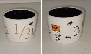 Rae Dunn Peanuts SNOOPY Halloween Measuring 1/3 Cup Boo Sign 2024 Ceramic - Picture 1 of 8