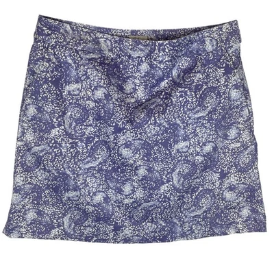 Falda corta de golf Clover by Bobby Jones para mujer talla 8 estampado cachemir azul blanco informal Foto 1 de 4