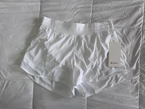 NEW Lululemon Hotty Hot Shorts Size 10 HR High Rise 4” Lined White Pocket Gym - Picture 1 of 12