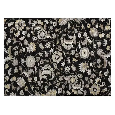 Chantille Lavable a Máquina Interior/Exterior Abstracto ACN1006 Negro 1 Pie 8 Pulg. X 2 Foto 1 de 4