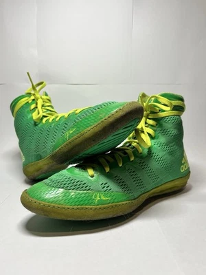 Adidas Wrestling Shoes Jake Varner Size 10 Green and Yellow Great Condition - Image 1 of 4