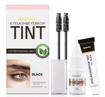 Kit/desarrollador de pestañas y cejas 100 % orgánico tinte tinte para pestañas todos los colores Foto 1 de 4