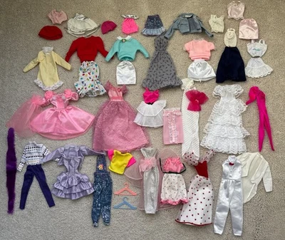 Vintage Lot of 43 1980-90 Genuine Barbie Clothing Outfits Dresses Hangers EUC - Image 1 of 4