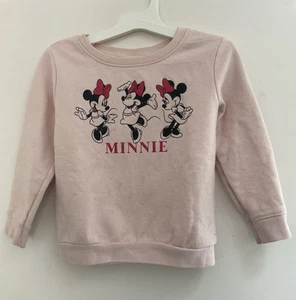 Disney Toddler Girls Glitter Minnie Mouse Cotton Long Sleeve Sweatshirt Pink 4T - Picture 1 of 8
