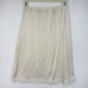 Deena Womens Medium Midi Length Under Slip Ivory Nylon Lace Trim Vintage USA - Picture 1 of 7