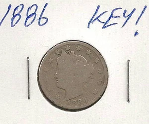 1886 Liberty Nickel : Good - Picture 1 of 2