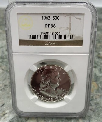 1962 Franklin Half Dollar – NGC PF66 – Proof Issue – Philadelphia Mint - Image 1 of 2