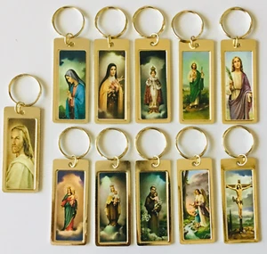 1 PC Metal Gold Keychain Keyring Christian Catholic Religious/Random - Picture 1 of 23