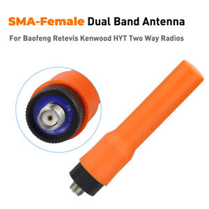 Mini Soft Antenna SF20 Dual Band UHF/VHF SMA-F Female For Baofeng Kenwood Radios