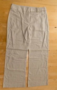LADIES LINEN / VISCOSE FLAX SLIGHT BOOT CUT TROUSERS ~ M&S ~ 12 MEDIUM LENGTH - Picture 1 of 2