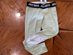 New Little Girls Nike Just Do it Fold Over Waist Legging Size 6x Green Honeydew - Picture 1 of 4