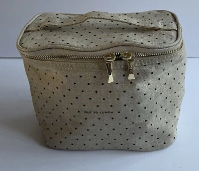 Сумка-тоут Kate Spade модель Out To Lunch в горошек бежевая черная на молнии утепленная - Изображение 1 из 4