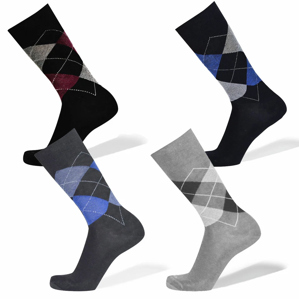 PACK CALZINI UOMO MEZZA GAMBA IN COTONE CON FANTASIA A ROMBI VARI COLORI YC183 - Immagine 1 di 1