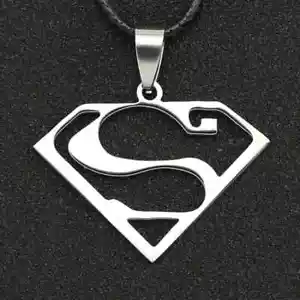 Fashion Unisex Superman Silver Stainless Steel Pendant Necklace (USA Seller) - Picture 1 of 5