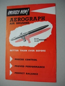 1954 AEROGRAPH A54 & E54 Air Brushes Brochure & Price List - Picture 1 of 3