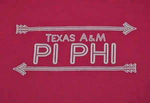 t-shirt small pi phi sorority texas a&m university 19 inches pit to pit - Imagen 1 de 5