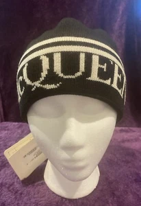 ALEXANDER MCQUEEN Logo 100% wool beanie hat, Medium, Retail $450 - Picture 1 of 7