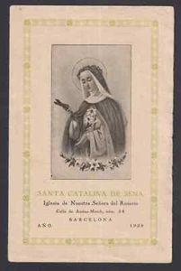 Holy card antique de Santa Catalina de Sena santino image pieuse estampa - Foto 1 di 1