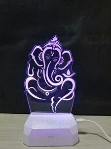 ShreeFit Night Lamp Light Rechargeable Lord Ganesh Ganpati Ganesha 3D Kids Gifts - Picture 1 of 6