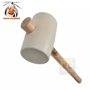 Thor 957W 90mm Cara 1.45kg Sin Marcar Cabeza Blanca Goma Mazo Martillo THO957W - Imagen 1 de 3
