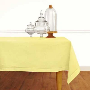 Solino Home Linen Tablecloth for Fall Dining Solid, Cotton Linen Hemstitch New - Picture 1 of 76