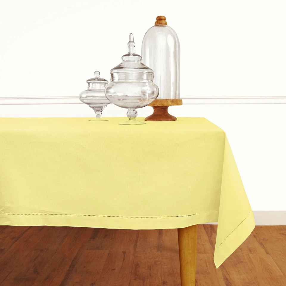 Solino Home Linen Tablecloth for Fall Dining Solid, Cotton Linen Hemstitch New - Image 1 of 1