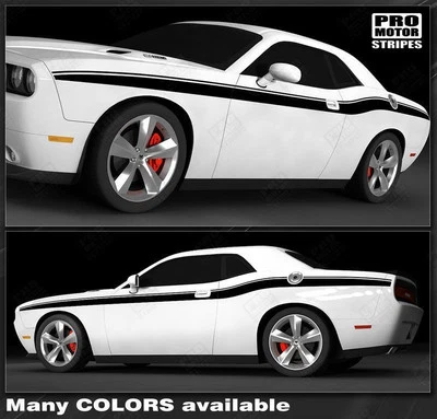 Dodge Challenger 2008-2023 Full Side Accent Stripes Decals (Choose Color) - Image 1 of 2