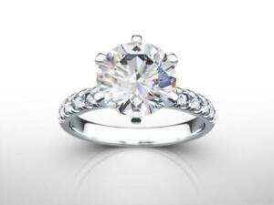 D VS1 1.50 CT Lab Created Diamond Solitaire 6-Prong Engagement Ring