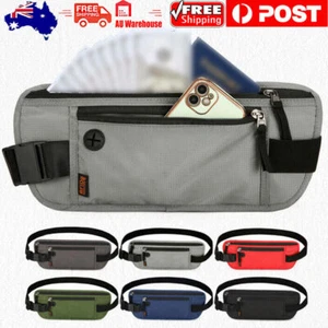 Travel Passport Money Belt Security RFID Blocking Waist Bag Invisible Wallet Zip - Picture 1 of 24