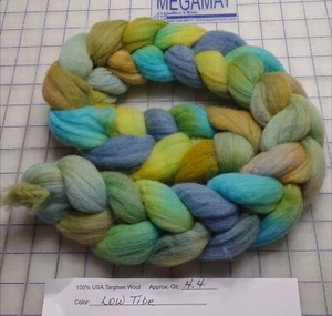 Targhee Wool Combed Top Roving Spinning Handpainted Dyed Felt USA NWT Lowtide - Picture 1 of 1