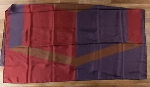 BOTTEGA VENETA red purple brown & orange geometric print silk square scarf - Picture 1 of 7