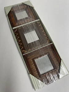Set 3~ Linen & Things Tropical Tripac Wood Frame Mirrors Wall Hangers 6.3”X6.3” - Picture 1 of 3
