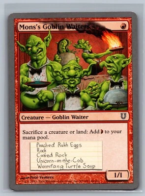 Magic The Gathering Unhinged Mons's Goblin Waiters #82/140 MTG TCG CCG - Image 1 of 2