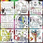 9 Pieces Easter Painting Stencils - Easter Eggs Blessing Words with Sentiment Re