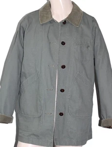 LL Bean Chore Jacket Women L Green Canvas Flannel Full Lined Barn Coat Vintage - Picture 1 of 12