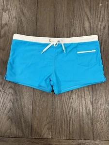 Men's Compression Square Cut Swim Trunks Spandex Swim Suit Light Blue M - Picture 1 of 1
